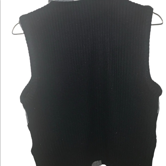 Sweater Project Plaid Vest Juniors Size XL Black and White / Soft & Warm - Picture 8 of 8